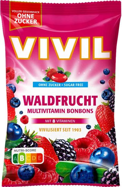 VIVIL - Multivitamin Bonbons Waldfrucht ohne Zucker 120g